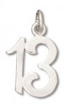 NUMBER 13 Sterling Silver Charm