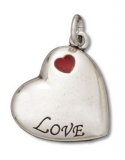 LOVE HEART Enameled Sterling Silver Charm