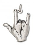 I LOVE YOU in SIGN LANGUAGE Sterling Silver Charm