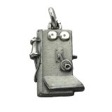 CRANK PHONE Vintage Sterling Silver Charm