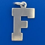 LETTER F - Box Style Sterling Silver Charm