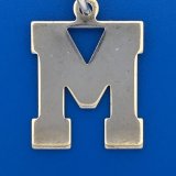 Letter M Sterling Silver Charm