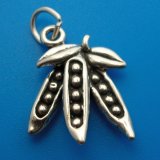 Snap Peas Sterling Silver Charm