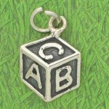 ABC BABY BLOCK Sterling Silver Charm