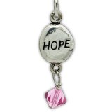 HOPE STONE with CRYSTAL Sterling Silver Charm - DISCONTINUED