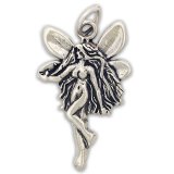LONG HAIRED FAIRY Sterling Silver Charm