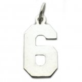 NUMBER 6 Sterling Silver Charm