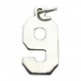 NUMBER 9 Sterling Silver Charm