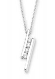 BARS with CZ Sterling Silver Pendant & Necklace