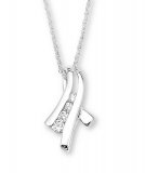 CROSS OVER CHANNEL with CZ Sterling Silver Pendant & Necklace
