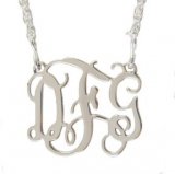 Filigree Sterling Silver Monogram Necklace - Various Sizes