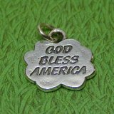 Sterling Silver God Bless America Cloud Charm