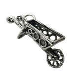 WHEELBARROW with MOVABLE WHEEL Sterling Silver Charm