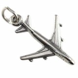 COMMERCIAL AIRLINER Sterling Silver Charm