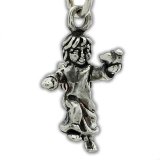 SKIPPING ANGEL with BIRD Sterling Silver Charm