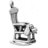 ROCKING CHAIR with PUPPY Sterling Silver Charm