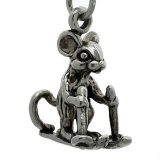 MOUSE on SKIS Sterling Silver Charm