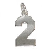 NUMBER 2 Sterling Silver Charm