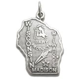 WISCONSIN Sterling Silver Charm