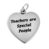 TEACHERS ARE SPECIAL PEOPLE HEART Sterling Silver Charm