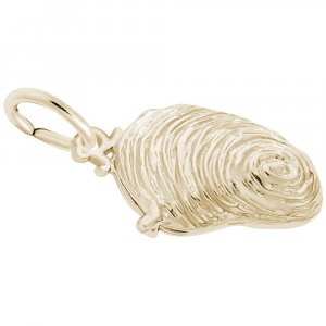 Open Oyster Gold Charm with Pearl