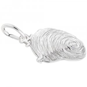 Open Oyster Sterling Silver Charm with Pearl