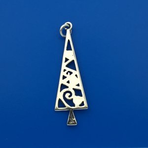 CHRISTMAS TREE with CRYSTALS Sterling Silver Charm