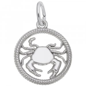Cancer Crab Silver Charm