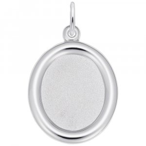 Small Oval Photoart Silver Charm