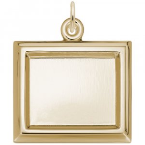 Large Horizontal Rectangle PhotoArt Gold Charm