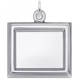 Large Horizontal Rectangle PhotoArt Silver Charm
