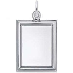 Small Vertical Rectangle PhotoArt Silver Charm