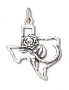 YELLOW ROSE of TEXAS Sterling Silver Charm