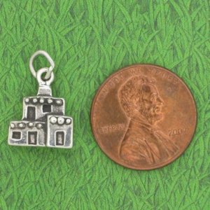 Pueblo House Sterling Silver Charm