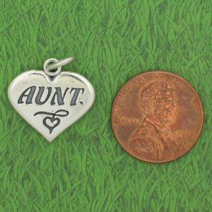 AUNT HEART Sterling Silver Charm - CLEARANCE