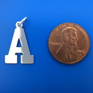 LETTER A - Box Style Sterling Silver Charm