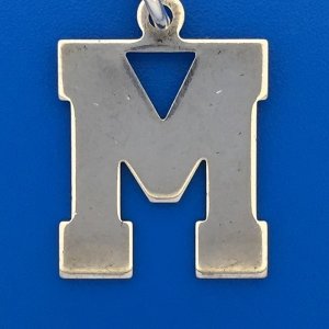 Letter M Sterling Silver Charm