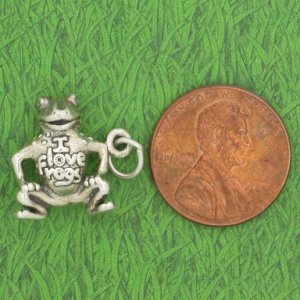 I LOVE FROGS Sterling Silver Charm
