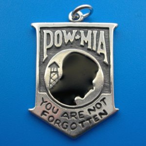 POW-MIA YOU ARE NOT FORGOTTEN Sterling Silver Charm