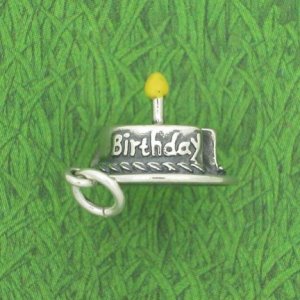 HAPPY BIRTHDAY CAKE Sterling Silver Charm