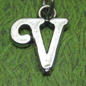 LETTER V Sterling Silver Charm - CLEARANCE