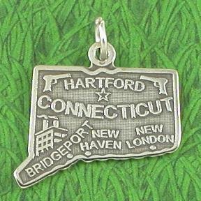 CONNECTICUT Sterling Silver Charm