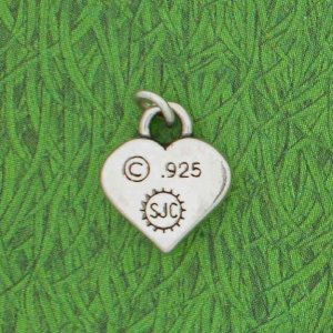 Back of Charm, Makers Mark and .925 Stamp