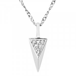DIAMOND TRIANGLE  Sterling Silver Pendant & Necklace