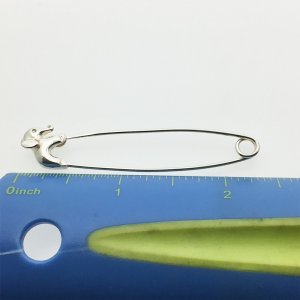 Elephant Safety Pin - Sterling Silver