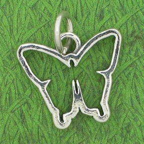 BUTTERFLY OUTLINE Sterling Silver Charm - CLEARANCE