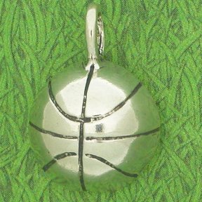 BASKETBALL Sterling Silver Charm