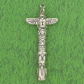 LARGE TOTEM POLE Sterling Silver Charm