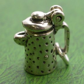 RUSTIC COFFEE POT Sterling Silver Charm