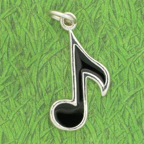EIGHTH NOTE Enameled Sterling Silver Charm